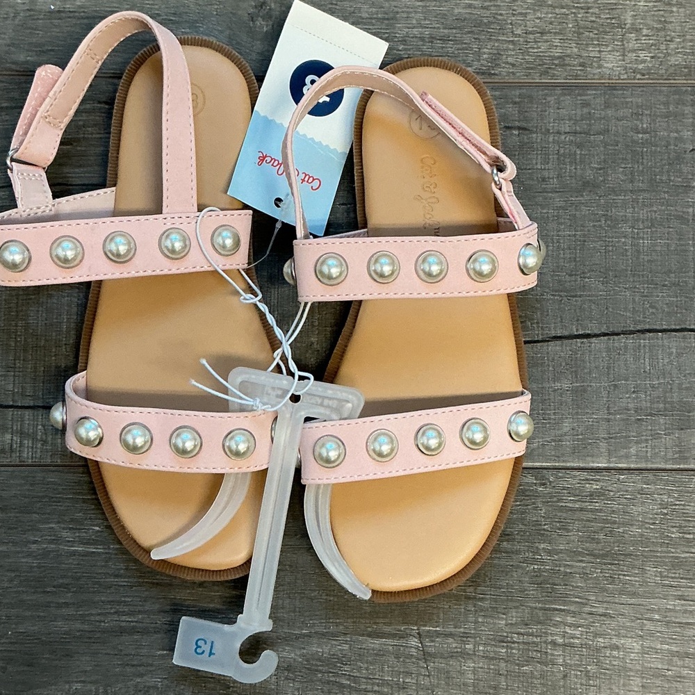 Cat & Jack Light Pink Sandals with Pearl Details